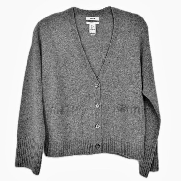 Jason Wu Women's 100% Cashmere Cardigan Sweater Top w Pockets Gray Size S NEW - Picture 2 of 11